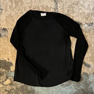 DKNY Classic Long Sleeve Top with sheer sleeves